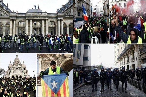 100 معترض فرانسوی بازداشت شدند، خشونت شدید پلیس در پاریس